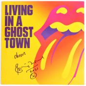 THE ROLLING STONES SIGNED RONNIE WOOD LIVING IN A GHOST TOWN 10
