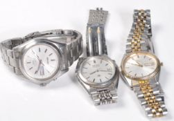 THREE SEIKO GENTLEMAN'S WRIST WATCHES