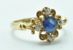 EDWARDIAN 18CT GOLD SAPPHIRE AND DIAMOND RING
