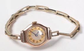 STAMPED 9CT GOLD LADIES WRISTWATCH.