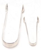 TWO 19TH CENTURY AND 20TH CENTURY SILVER SUGAR TONGS