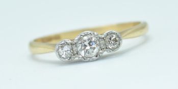18CT GOLD PLATINUM AND DIAMONDS RING