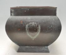 19TH CENTURY VICTORIAN SARCOPHAGUS COPPER PLANT POT