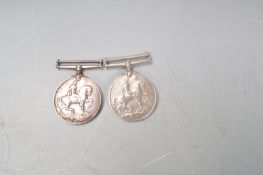 TWO SILVER FIRST WORLD WAR WWI MEDALS