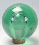 LARGE ANTIQUE GREEN GLASS DUMP PAPERWEIGHT