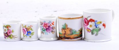 COLLECTION OF ANTIQUE MINIATURE PORCELAIN PORTER MUGS