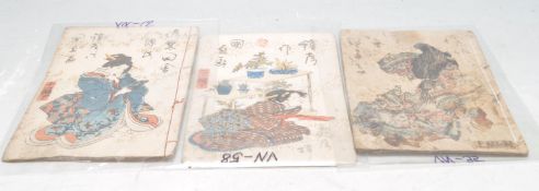 THREE 19TH CENTURY EDO PERIOD WOODBLOCK PRINT BOOKS BY UTAGAWA KUNISADA