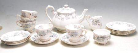 ROYAL ALBERT SILVER MAPLE PATTERN TEA SET
