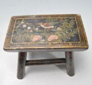 VINTAGE 20TH CENTURY EBONISED STOOL