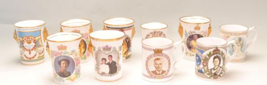 COLLECTION OF TEN VINATGE 20TH CENTURY COMMEMORATIVE CUPS