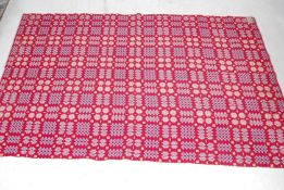 LARGE 20TH CENTURY HAND MADE WELSH BLANKET BY REAL WELSH