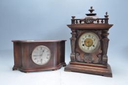 TWO 20TH CENTURY 8-DAY MANTEL CLOCKS