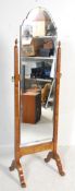 QUEEN ANNE REVIVAL MAHOGANY CHEVAL MIRROR