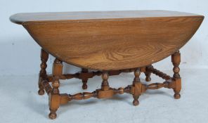 ANTIQUE STYLE OAK DROP LEAF COFFEE TABLE
