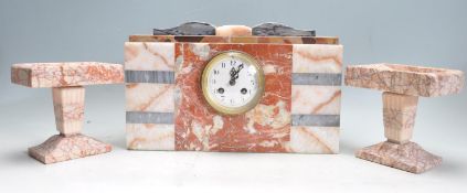 EARLY 20TH CENTURY ART DECO MARBLE SPECIMEN CLOCK
