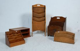COLLECTION OF VINTAGE 20TH CENTURY OAK DESK TIDIES