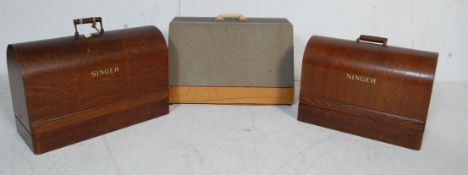 COLLECTION OF THREE VINTAGE 20TH CENTURY SEWING MACHINES.