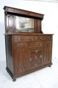 1930’S OAK CUPBOARD / MIRROR BACK DRESSER