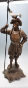 LARGE ANTIQUE SPANISH CONQUISTADOR KNIGHT STATUE.