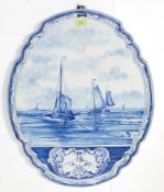 19TH CENTURY BLUE AND WHITE DELFT HOLLAND WALL PLAQUE