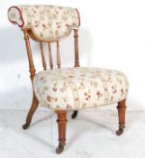 LATE 19TH CENTURY VICTORIAN WALNUT BEDROOM CHAIR IN THE MANER OF GILLOWS