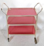 MID 20TH CENTURY METAL TUBULAR COCKTAIL TROLLEY