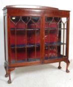 EDWARDIAN MAHOGANY BOW FRONT CHINA DISPLAY CABINET