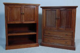 TWO WOODEN HI-FI ENTERTAINMENT CABINETS