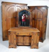 1930’S OAK LINENFOLD BEDROOM SUITE