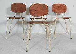 SET OF FOUR RETRO VINTAGE 20TH CENTURY STACKING CHAIRS