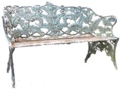 19TH CENTURY CAST IRON COALBROOKDALE MANNER FERN & BLACKBERRY GARDEN BENCH