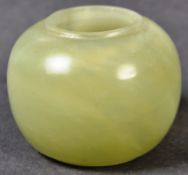 ANTIQUE 19TH CENTURY CHINESE BOWENITE INKPOT ON STAND