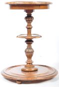 19TH CENTURY WALNUT THREE TIER SMOKERS STAND COMPANION