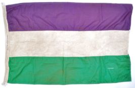 SUFFRAGETTE INTEREST - LARGE WSPU TRI-COLOUR FLAG