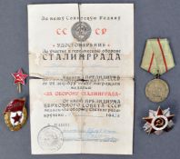 WWII SECOND WORLD WAR RUSSIAN STALINGRAD RELATED MEDAL GROUP