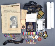 WWII SECOND WORLD WAR MEDAL GROUP & ARCHIVE OF EFFECTS