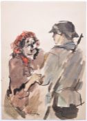 WWII SECOND WORLD WAR WATERCOLOUR PAINTING OF NAZI 1943