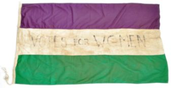SUFFRAGETTE INTEREST - LARGE WSPU TRI-COLOUR FLAG