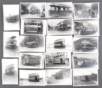 TRAMS & TROLLEY BUSES - LARGE COLLECTION OF BLACK AND WHITE PHOTOS