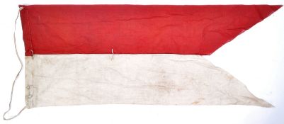 UNUSUAL WWII SECOND WORLD WAR UNIT FLAG - RED & WHITE