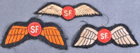 WWII INTEREST ' SF ' JEDBURGH CLOTH UNIFORM PATCHES