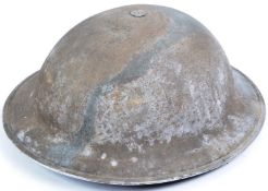 ORIGINAL WWII SECOND WORLD WAR BRITISH ARMY CAMOUFLAGE BRODIE HELMET