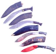 COLLECTION OF ANTIQUE & 20TH CENTURY KUKRI KNIVES