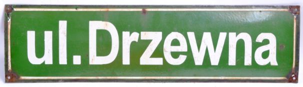 WWII SECOND WORLD WAR INTEREST - POLISH ENAMEL STREET SIGN