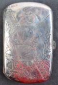 19TH CENTURY 14TH HIGHLANDERS ANTIQUE SILVER CIGARETTE BOX
