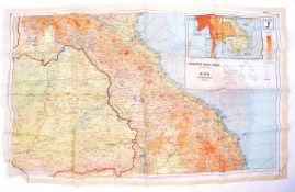 WWII SECOND WORLD WAR - C1944 BRITISH RAF SILK ESCAPE MAP