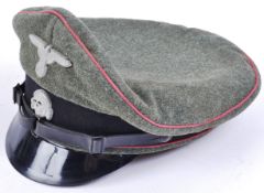 WWII SECOND WORLD WAR INTEREST - SS GERMAN PEAKED UNIFORM CAP