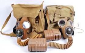 TWO ORIGINAL BRITISH SECOND WORLD WAR RESPIRATOR GAS MASKS