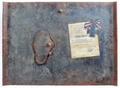 ORIGINAL WWI FIRST WORLD WAR GERMAN ANTI-SNIPER PLATE WITH DECORATION