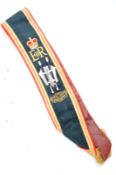20TH CENTURY THE ROYAL IRISH REGIMENT MILITARY DRUM SASH